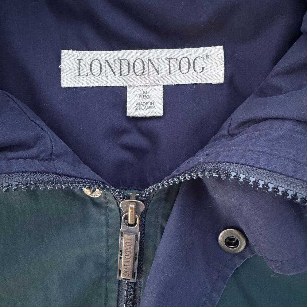 London Fog Green and Navy Blue Bomber Jacket with Removable Liner, Men's Medium - Picture 8 of 10